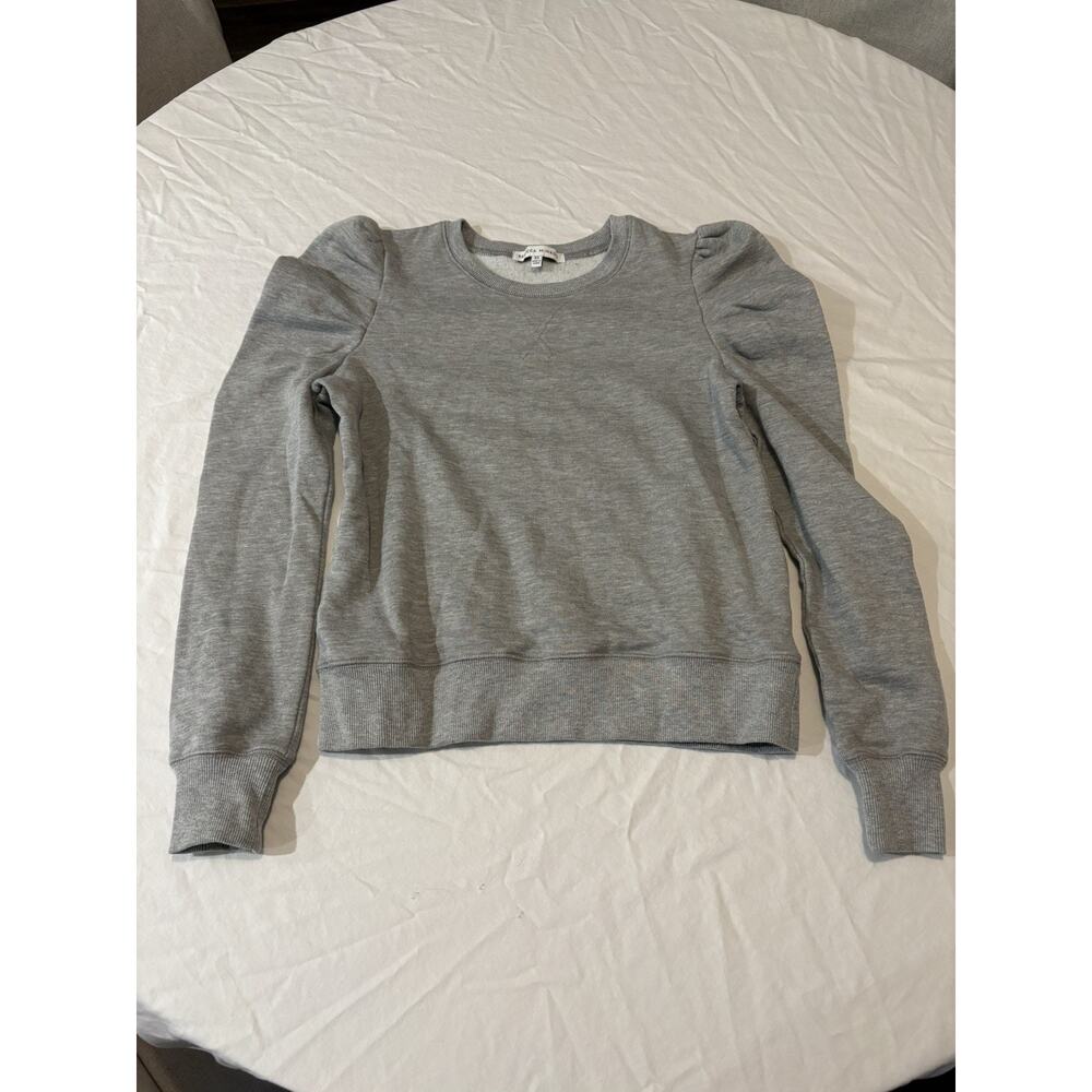 Rebecca Minkoff Gray Janine Puff Sleeve Sweatshirt Size Extra Small